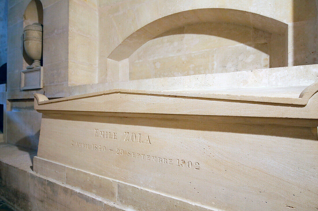 France. Paris. 5th district. The Pantheon. The crypt. Tomb of Emile Zola.