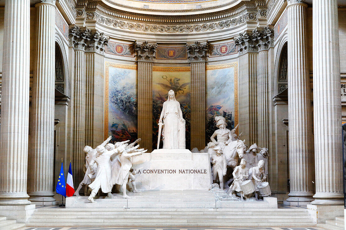 France. Paris. 5th district. The Pantheon. Sculpture The National Convention,by Francois Leon Sicard.