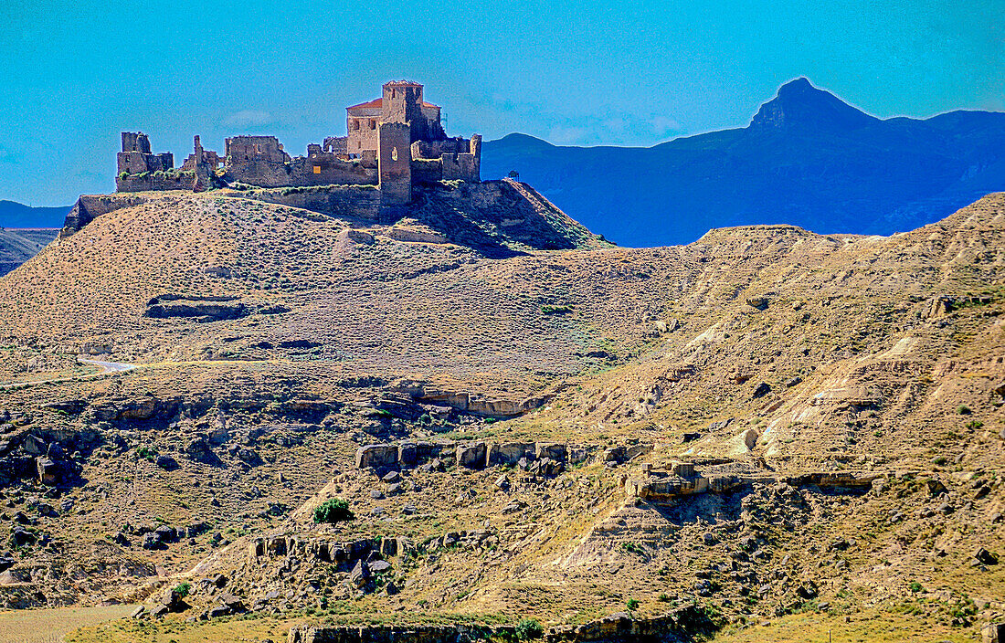 Spain,autonomous community of Aragon,province of Huesca,Pyrenees,old fortress and monastery (Reconquista era) of Monte Aragon