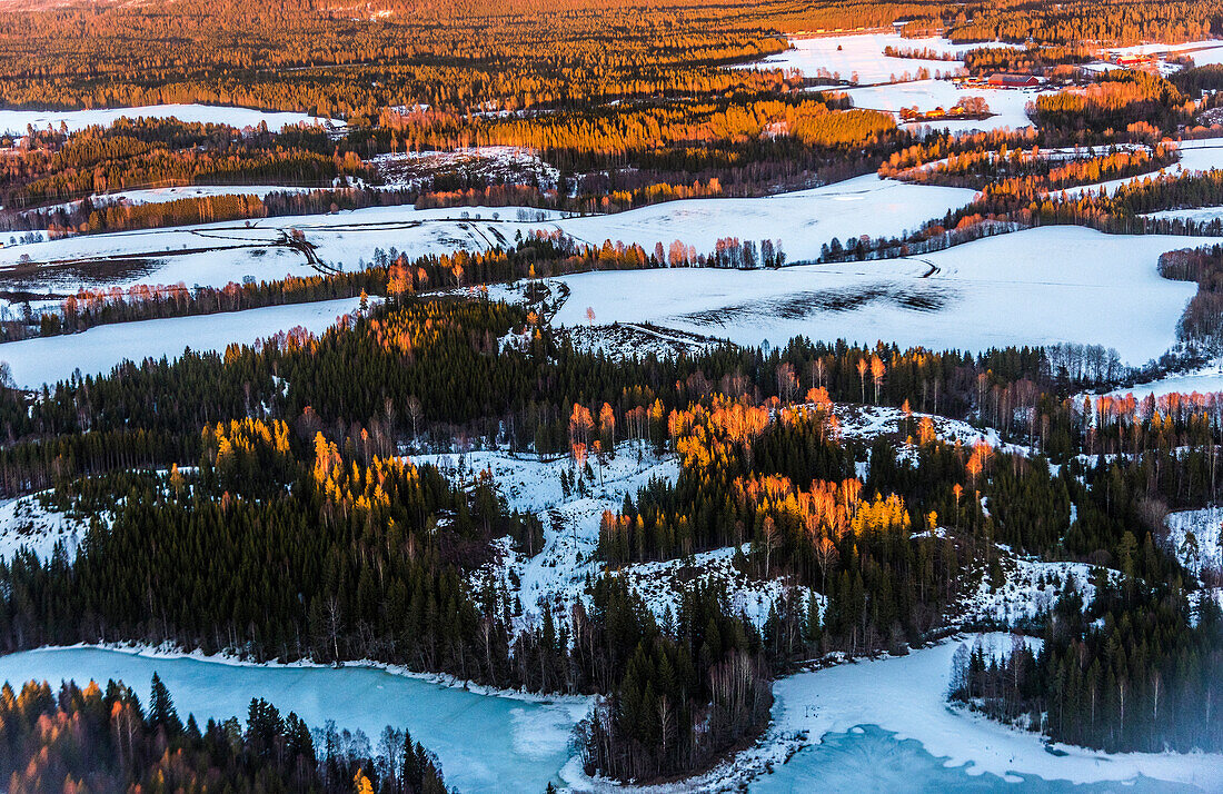 Norway,Oslo region seen from a plane