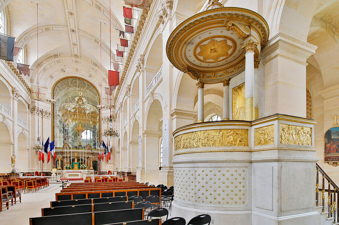 France. Paris. 7th district. Les Invalides. Army museum. Saint-Louis Cathedral. The pulpit.