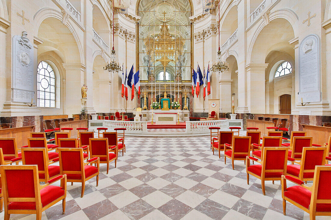 France. Paris. 7th district. Les Invalides. Army museum. Saint-Louis Cathedral. The altar.