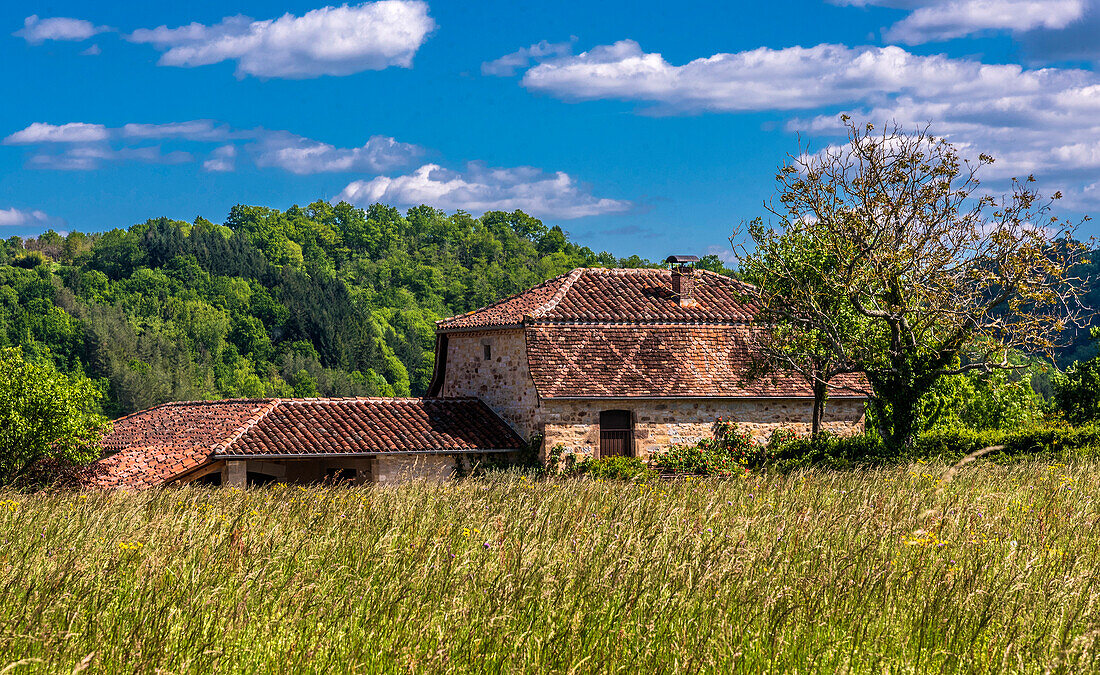 Frankreich,Quercy,Lot,Saint Laurent-les-Tours,traditionelles Haus auf dem Lande