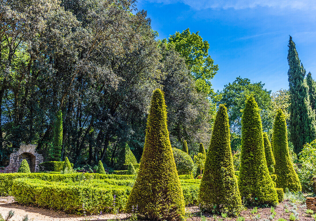 France,Perigord,Dordogne,Cadiot Gardens in Carlux (Remarkable Garden certification label),topiaries