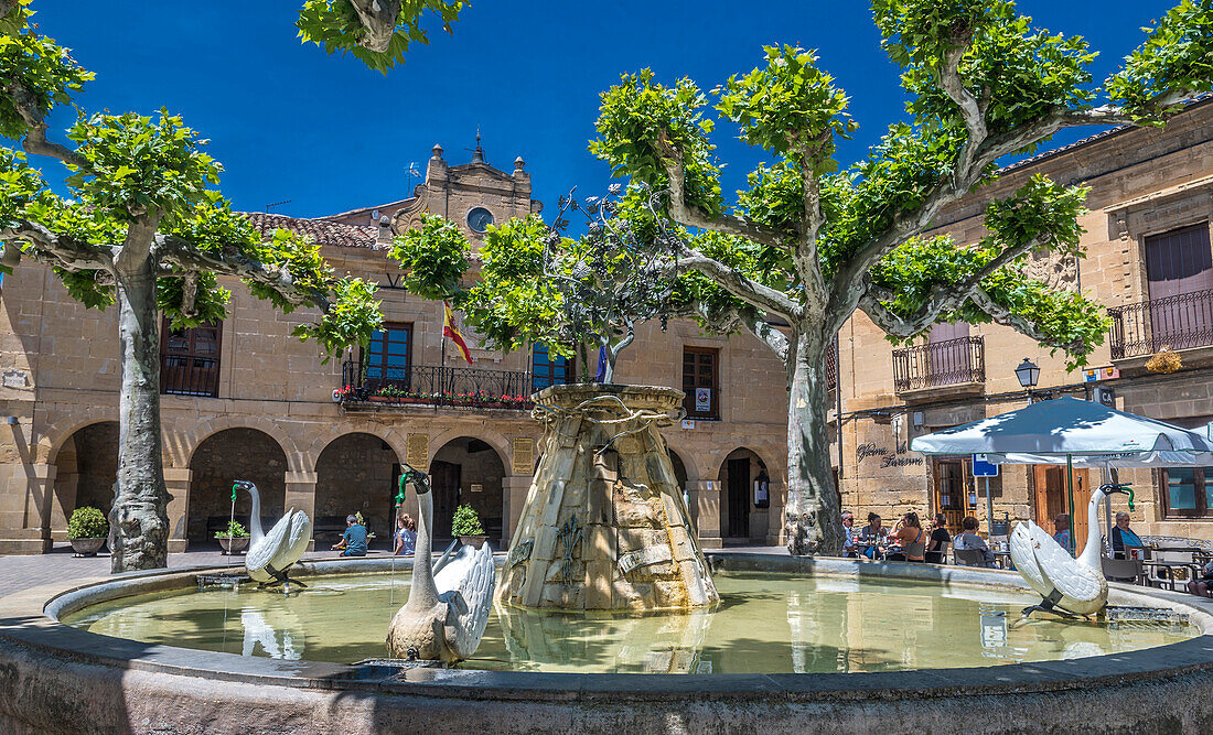 Spanien,Rioja,Springbrunnen San Vicente de la Sonsierra