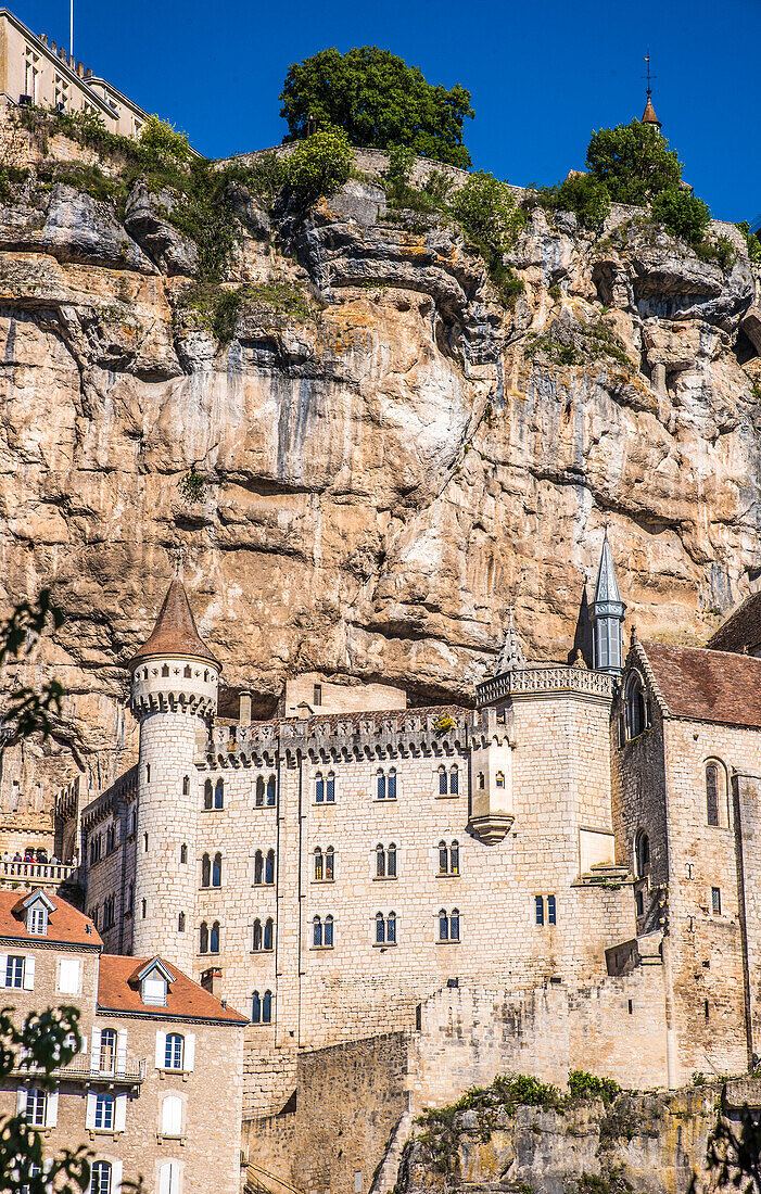 Frankreich,Regionaler Naturpark Causses du Quercy,Lot,Heiligtum von Rocamadour (Schönstes Dorf Frankreichs) Jakobsweg (12. Jahrhundert)