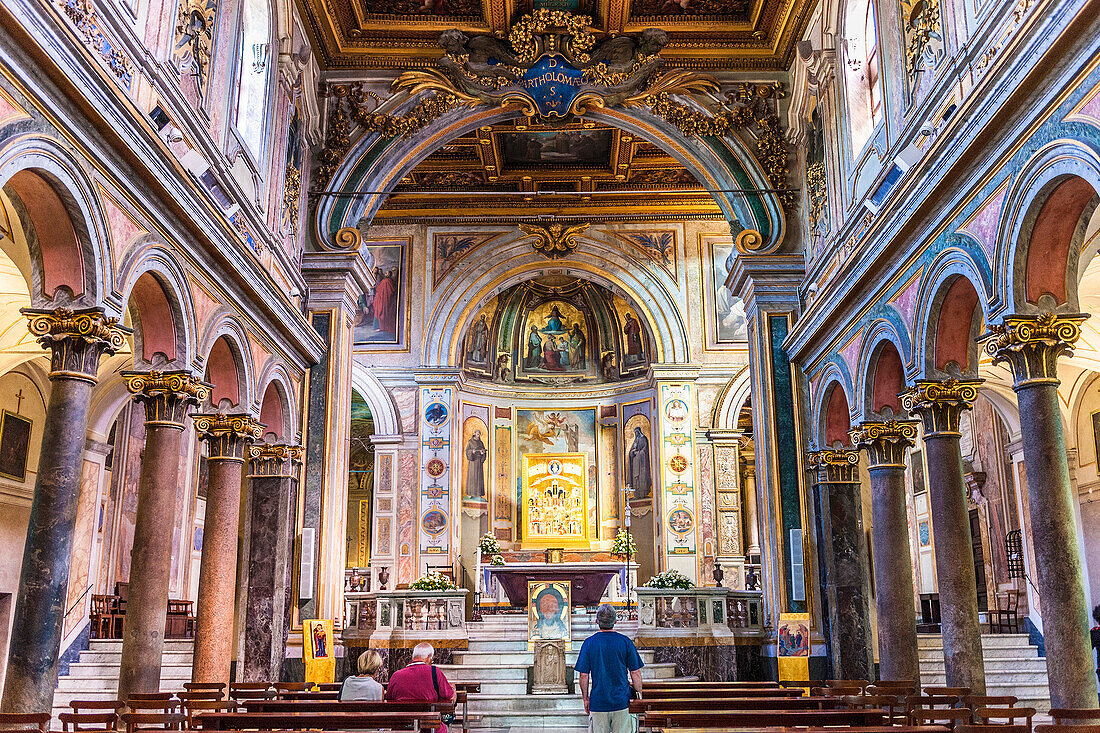 Italy,Rome,Tiberina Island,Church of San Bartolomeo (10th-19th centuries)