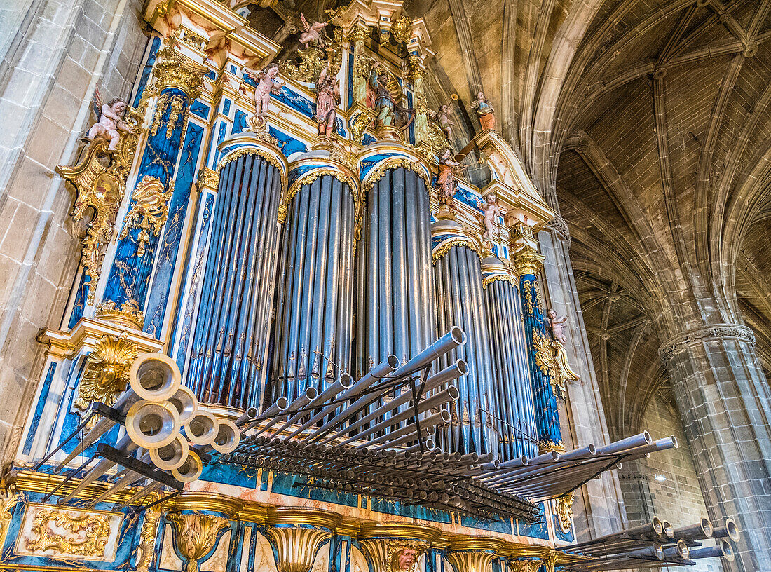 Spain,Rioja,Briones medieval village (Most beautiful village in Spain),organ of the church Saint Juan de Gaztelugatxe (18th century) St James way