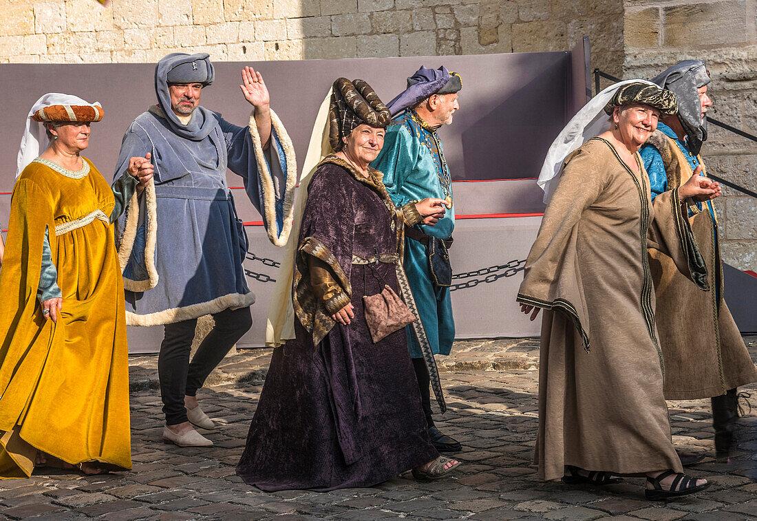 France,Gironde,Saint Emilion,Celebrations of the 20th anniversary of the inscription on UNESCO's World Heritage List,ceremony of the marking of barrels by the Jurade