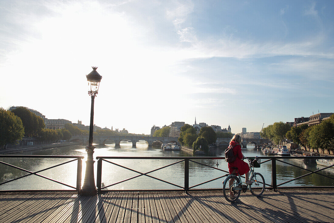 France,Paris,1 st district,Passerelle des Arts in the morning.