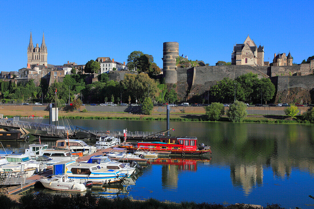 France,pays de la loire,Maine et Loire (49),Angers,castle,cathedral and Maine river