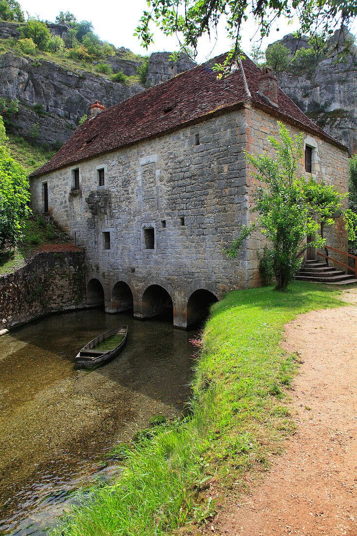 Frankreich,Okzitanien,Departement Lot (46),Rocamadour,Cougnaguet-Mühle