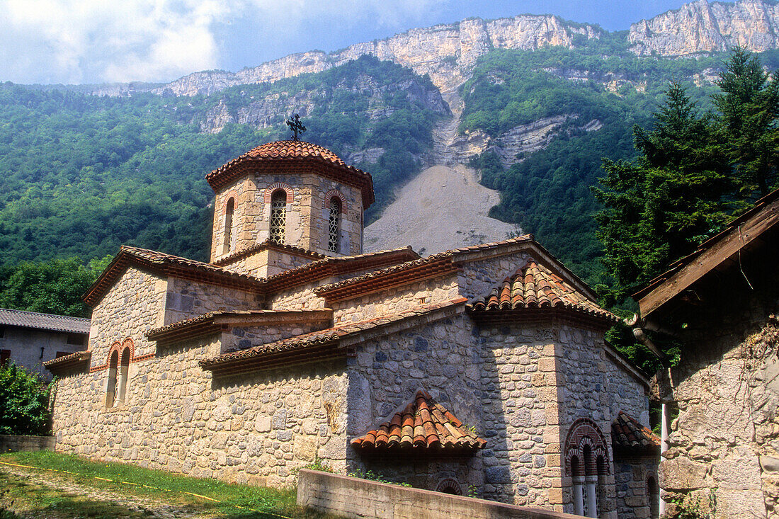 France,Auvergne Rhone Alpes,Drome department (26),Saint Laurent en Royans,Combe Laval valley,Saint Antoine le Grand monastery