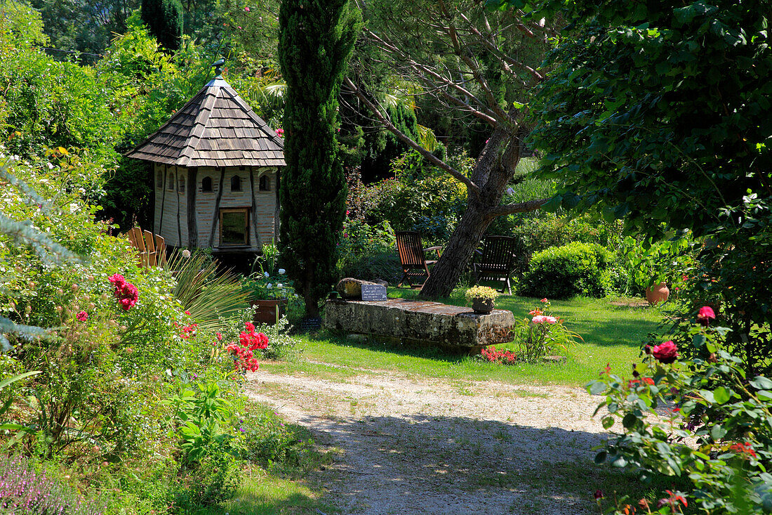 Frankreich,Nouvelle Aquitaine,Lot et Garonne department (47),Duras area,Baleyssagues,jardin de Boissonna