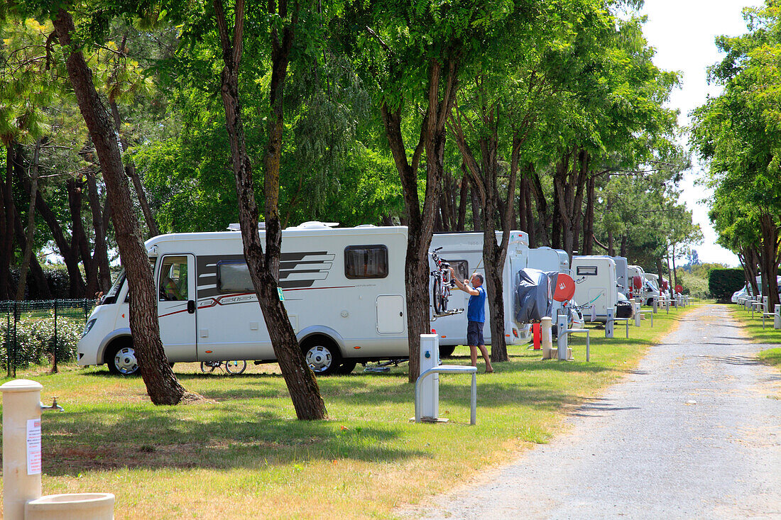 France,Nouvelle Aquitaine,Charente Maritime (17),Oleron island,Saint Pierre d'oleron,la Perrotine district (near Boyardville),camper area