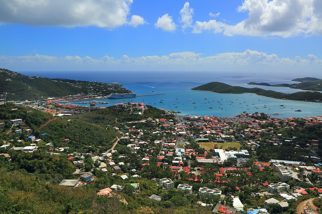 Caribbean,Caribbean Sea,US Virgin Islands,Saint Thomas Island.  Charlotte Amalie