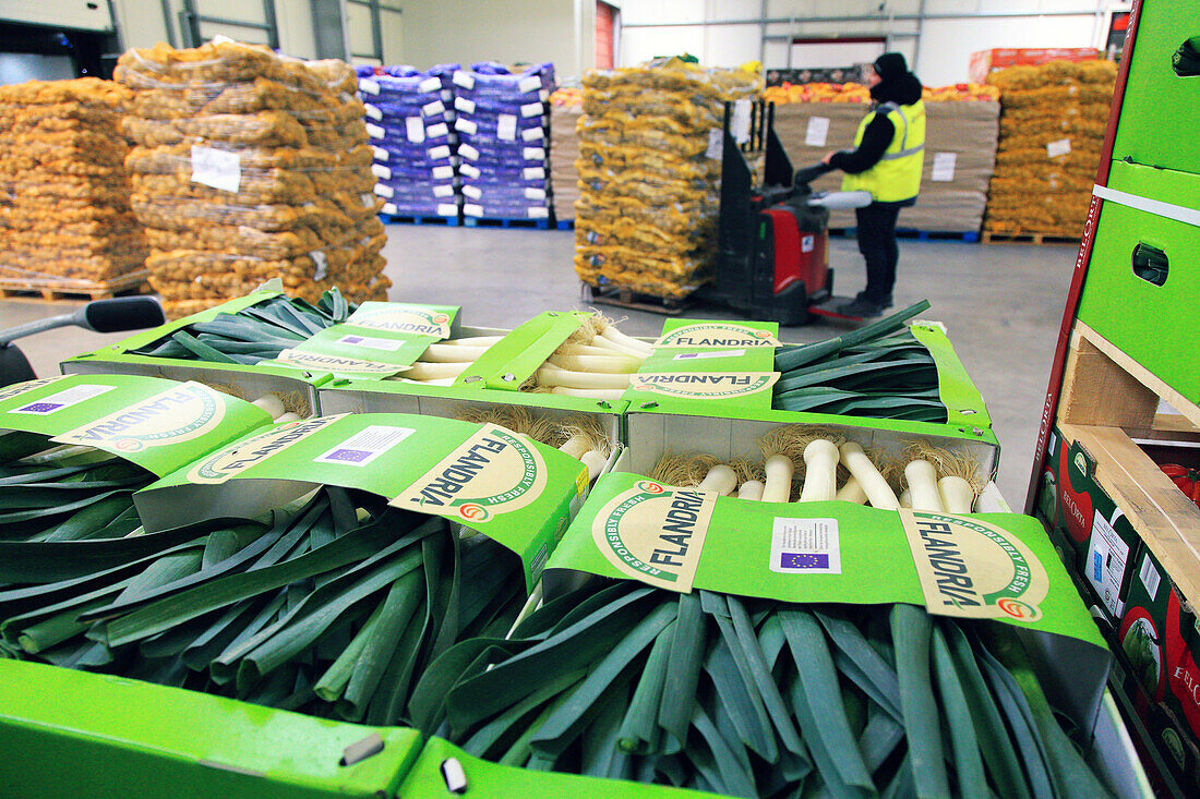 Fresh produce in a warehouse