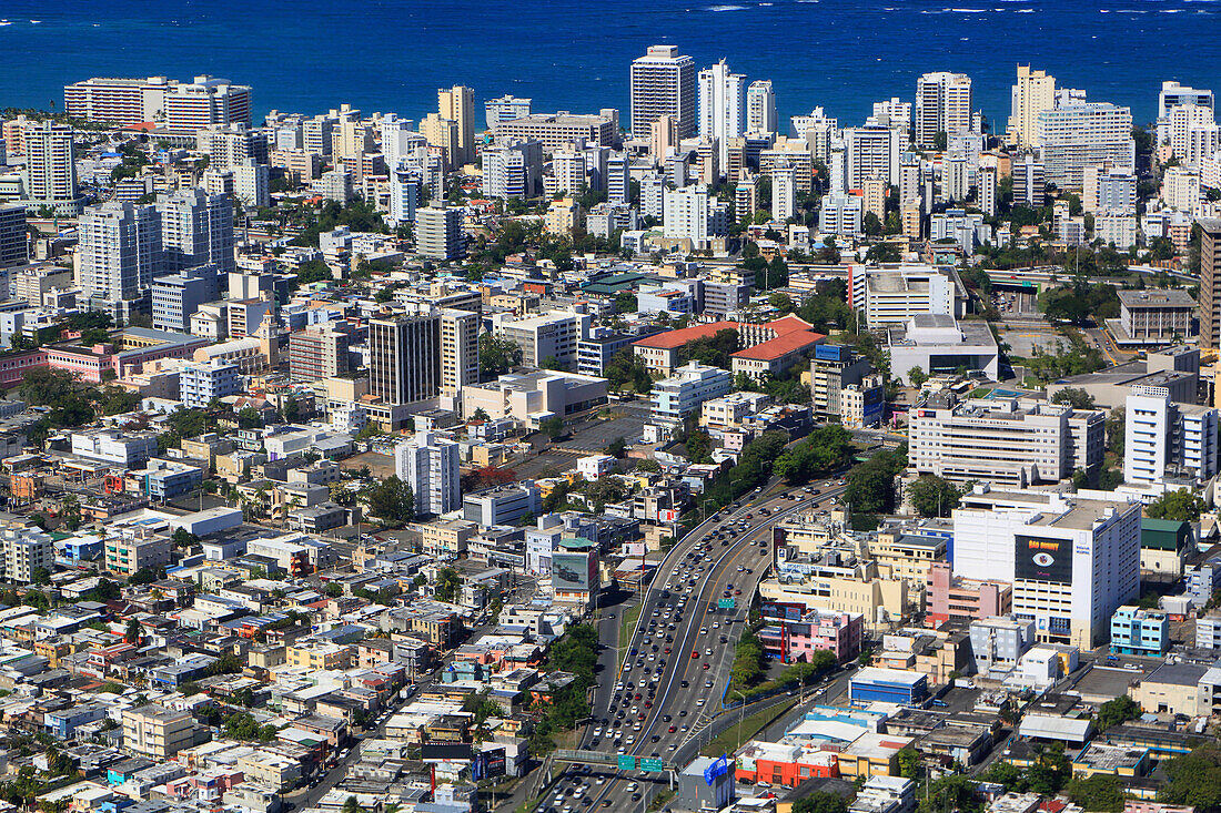 Usa,Porto Rico,aerial view of San Juan