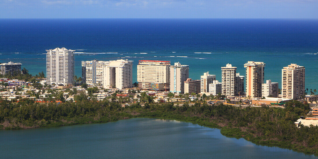 Usa,Porto Rico,aerial view of San Juan