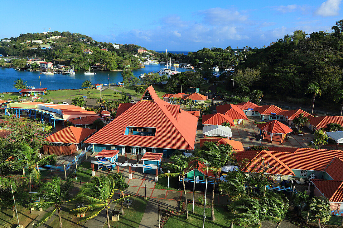 Englisch Westindien, St. Lucia. Castries Kreuzfahrtschiffe Hafen.