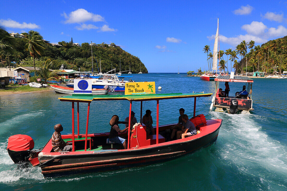 English West Indies,Saint Lucia. Marigot Bay,Taxi boats