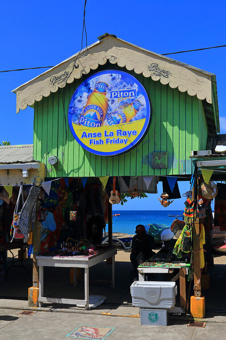 Englisch Westindien, St. Lucia. Marigot BayAnse la Raie Markt