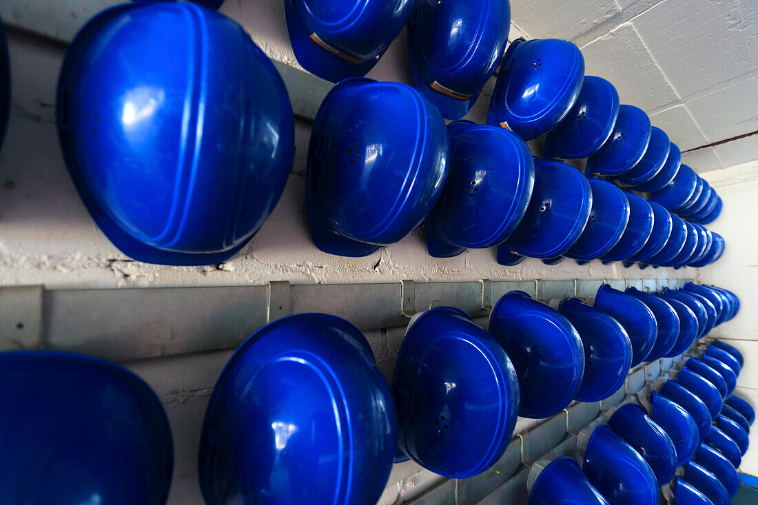 Germany,Voelklingen steel plant in Saarland. Helmets for visitors