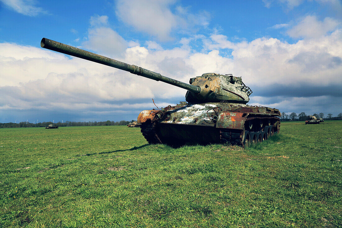 Deutschland,Sogel,Patton Tank Cemetery in einem Feld