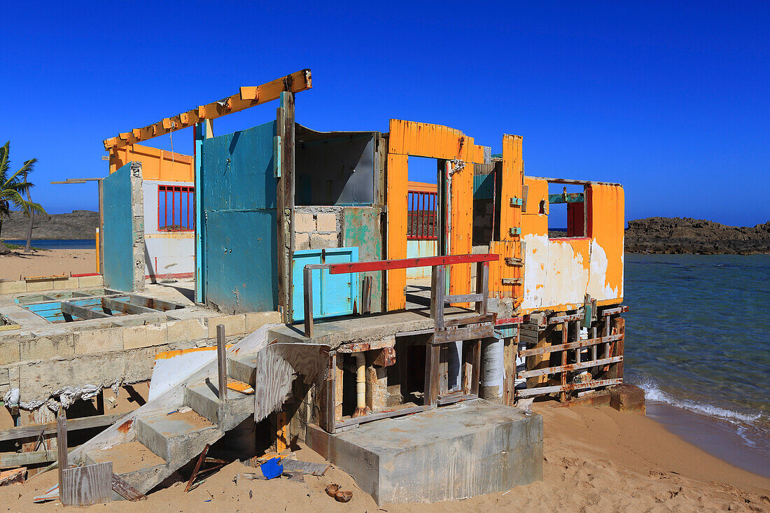 Usa,Porto Rico. Maria storm. Destroyed house