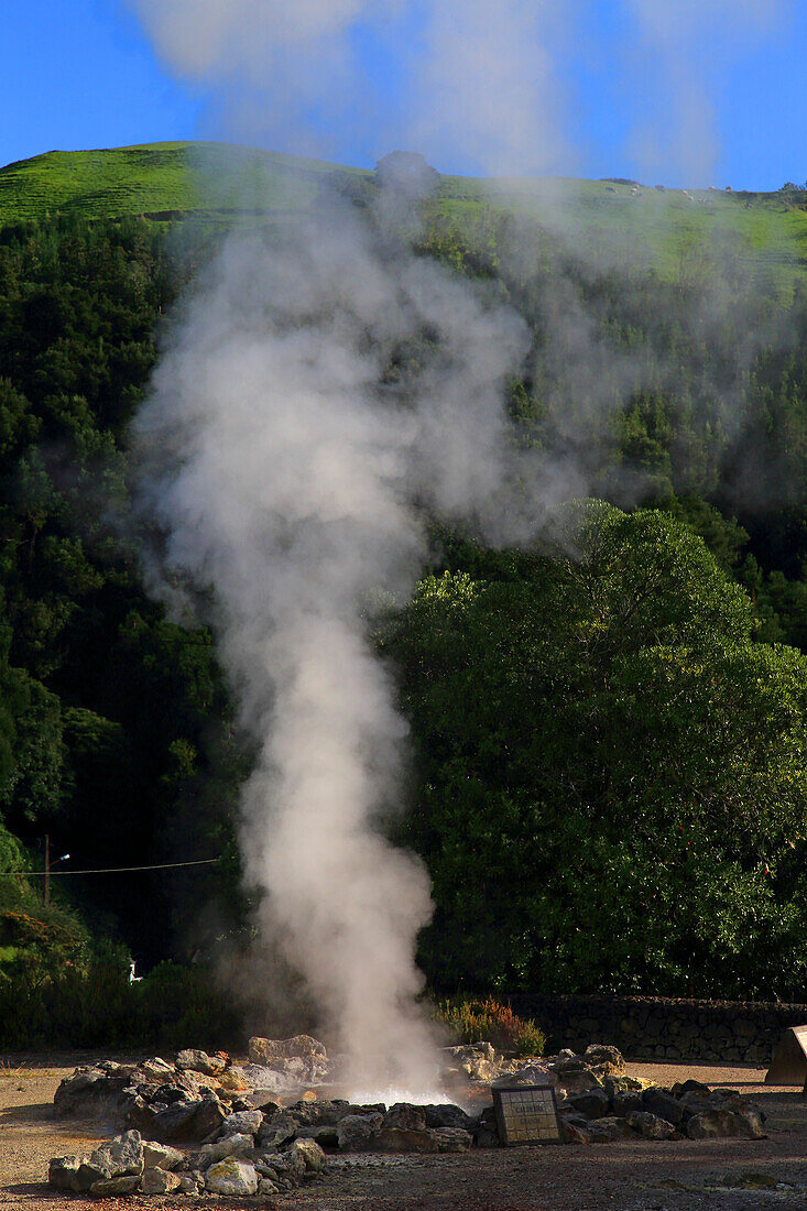 Sao Miguel Island,Azores,PortugalFurnas. Smoke