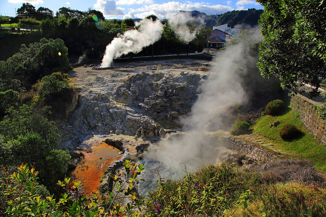 Sao Miguel Island,Azores,PortugalFurnas. Smoke