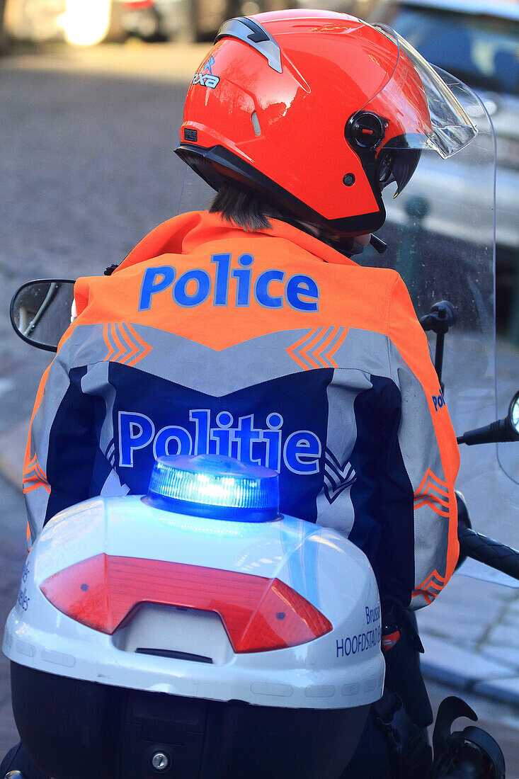 Europe,Belgium,Brussels. Belgian police