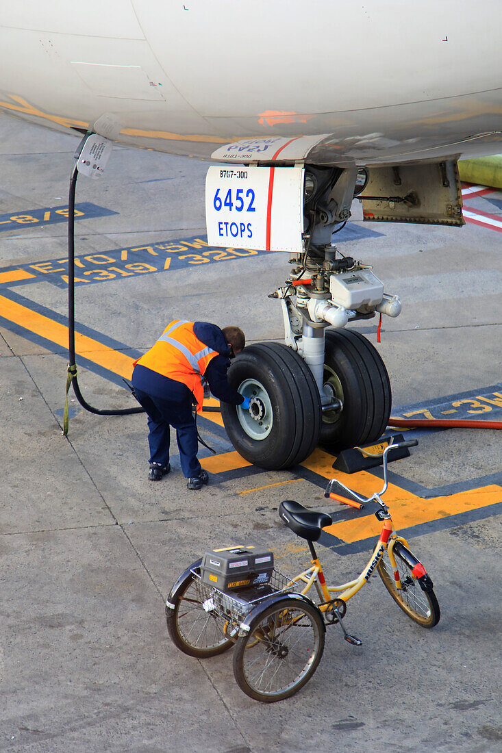 United airlines,Flugzeug,vorbereitetes Flugzeug