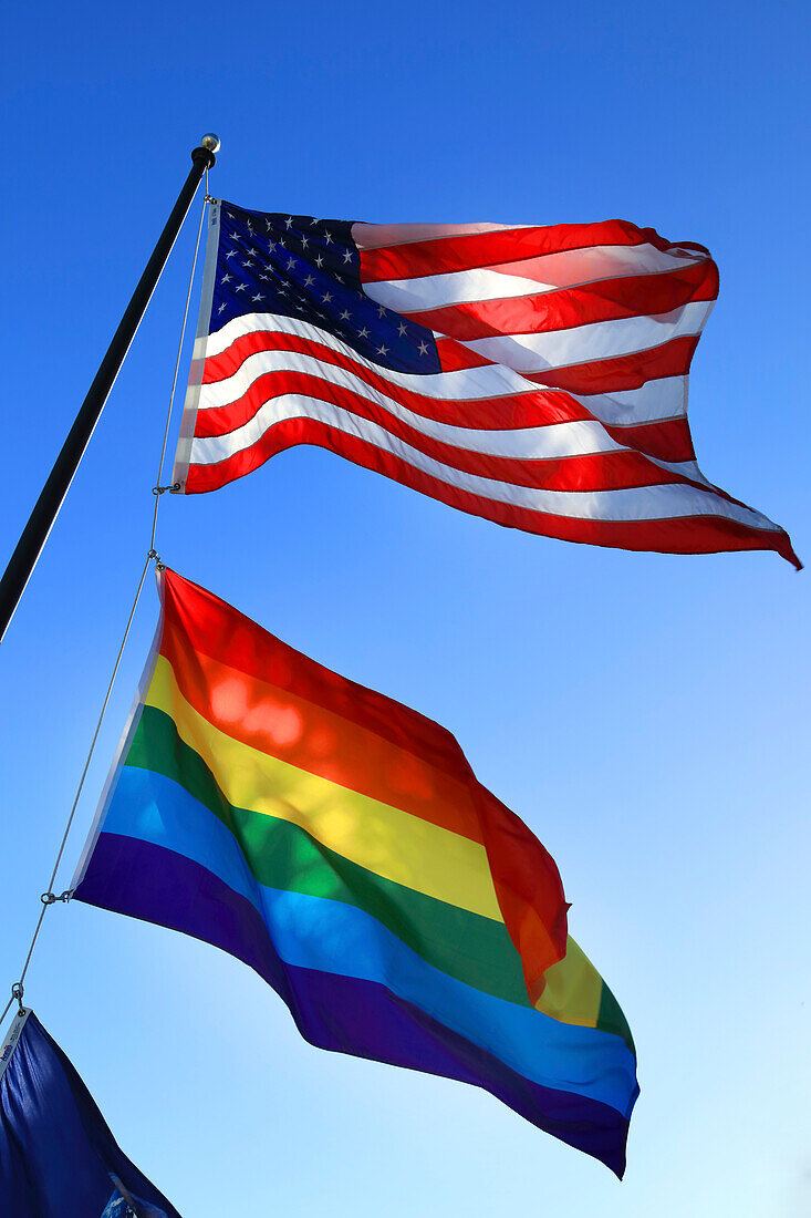 USA and gay flags