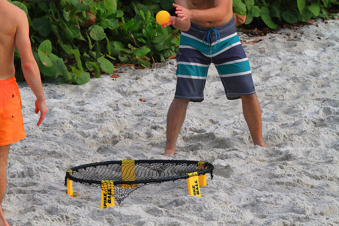 Usa,Spikeball or roundnet on florida beach