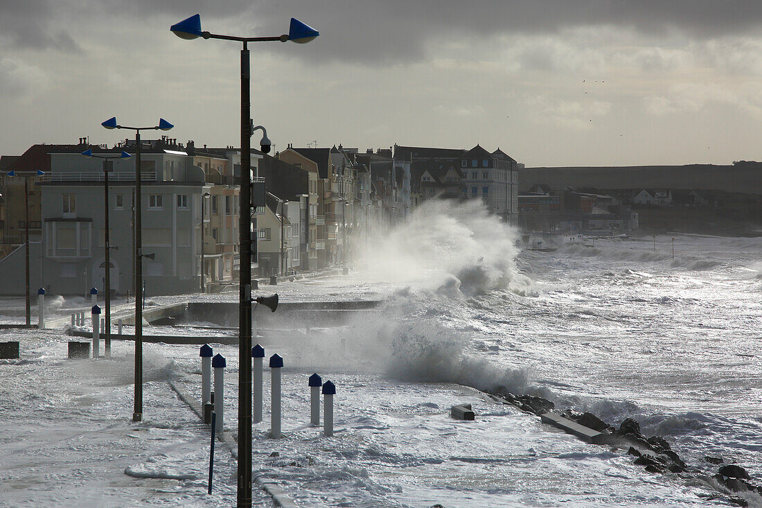 France,Hauts de France,Pas de Calais,Opal Coast,Ciara storm. Wimereux seaside