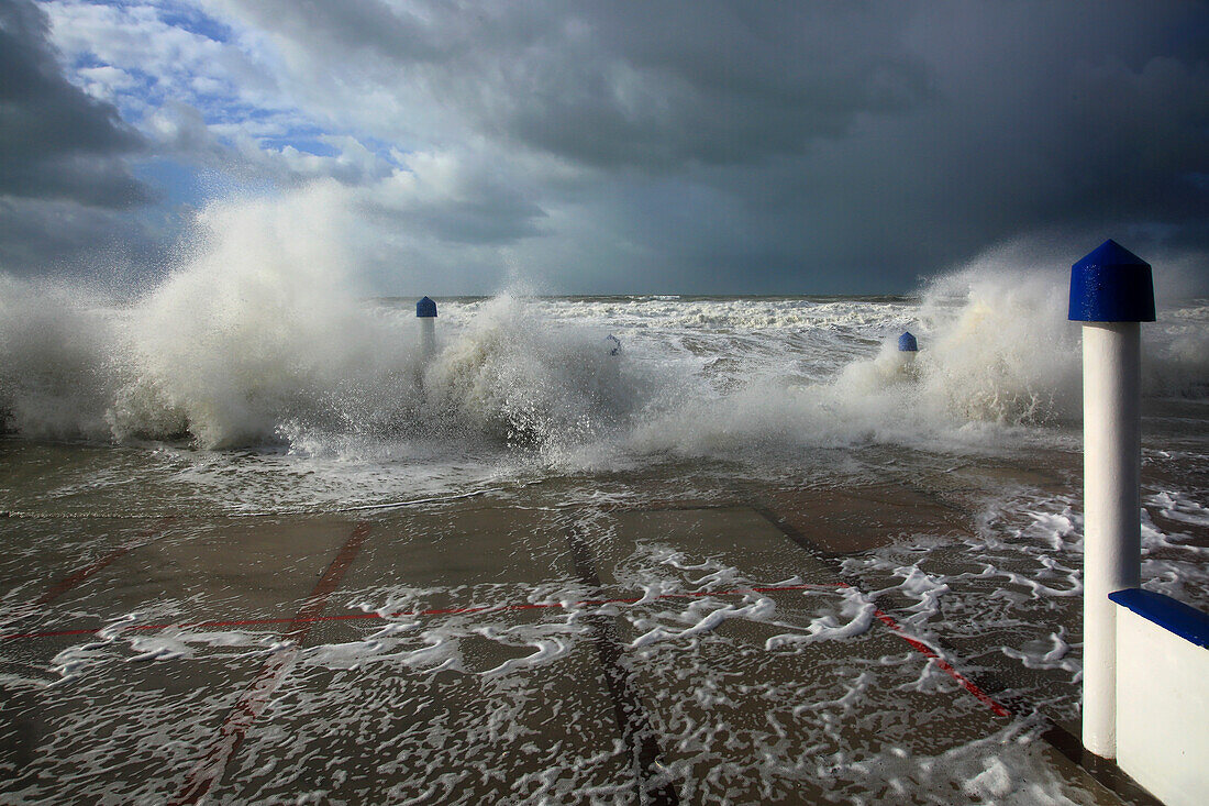 France,Hauts de France,Pas de Calais,Opal Coast,Ciara storm. Wimereux seaside