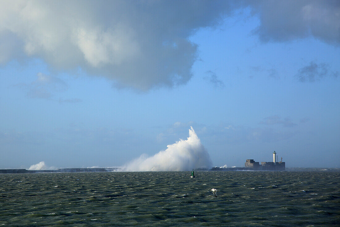 Frankreich,Hauts de France,Pas de Calais,Opalküste,Sturm Ciara. Boulogne sur Mer