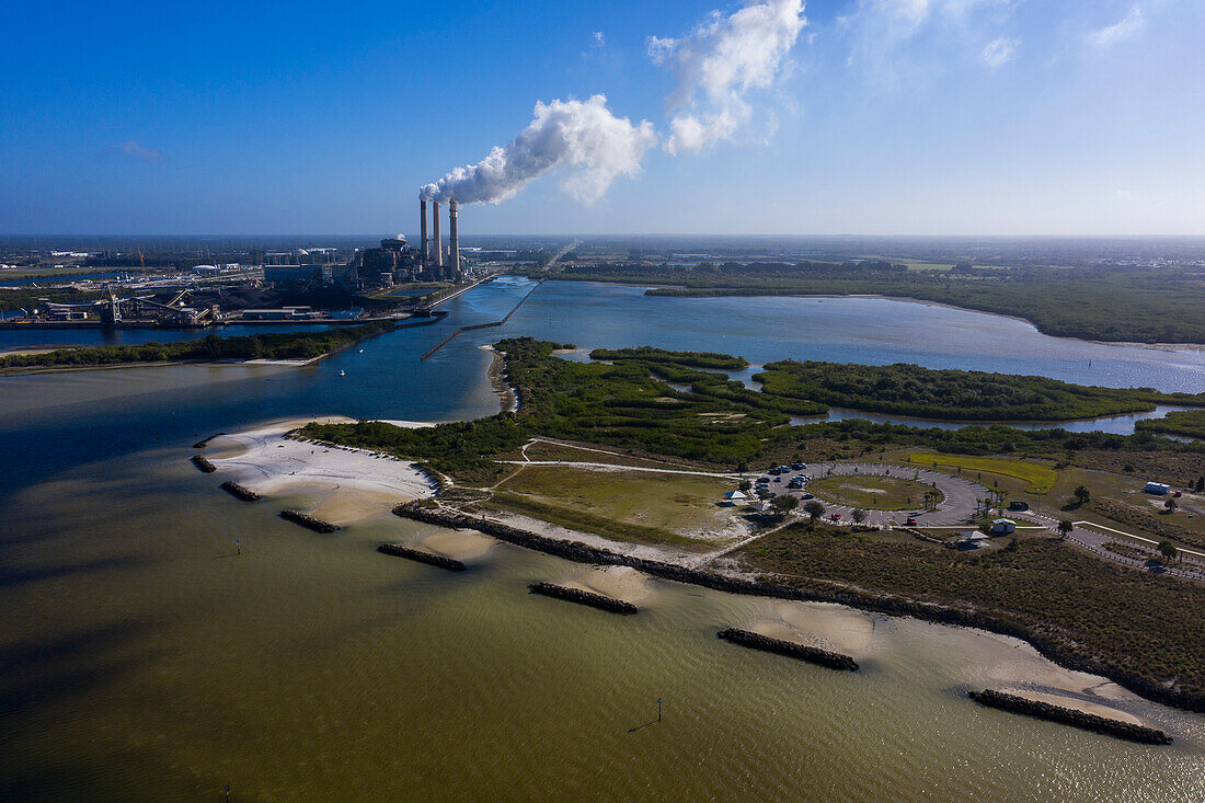 Usa, Florida. Hillsborough County. Apollo Strand. Teco Big Bend Station. Apollo Beach Naturreservat