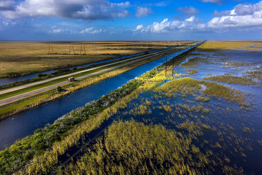 USA, Florida. Everglades. Zypressen und Sumpf