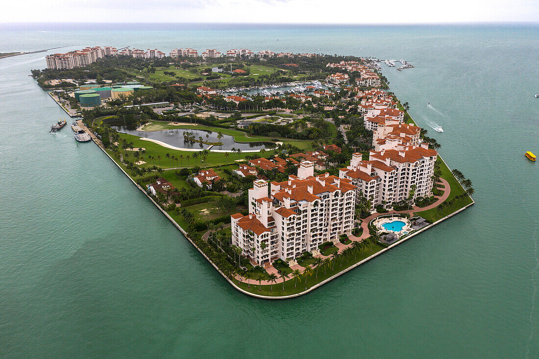 Usa,Florida,Miami,Fisher Island. Biscayne Bucht