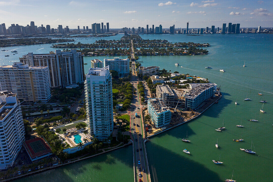 Usa,Florida,Miami. Belle Isle and Venetian Islands. Biscayne Bay