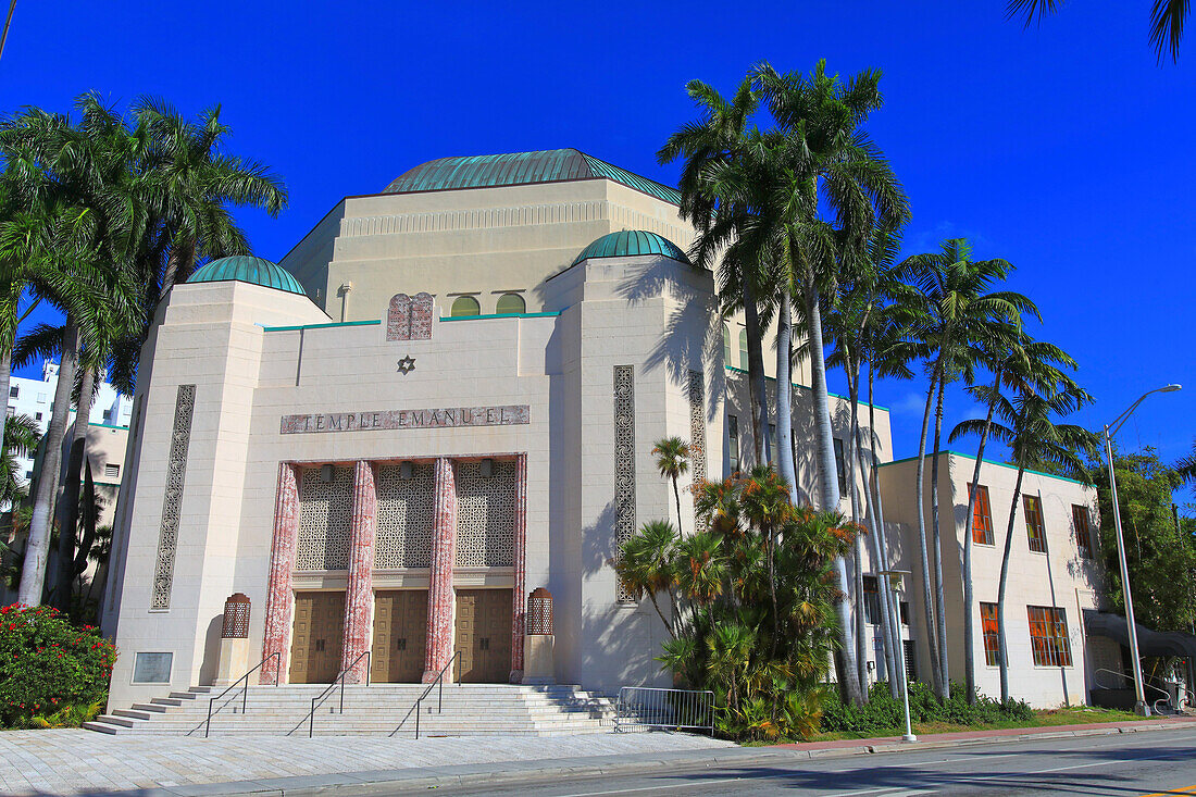 Usa,Florida,Miami. Miami South Beach. Der jüdische Tempel Emanuel. Tempel Emanu-El