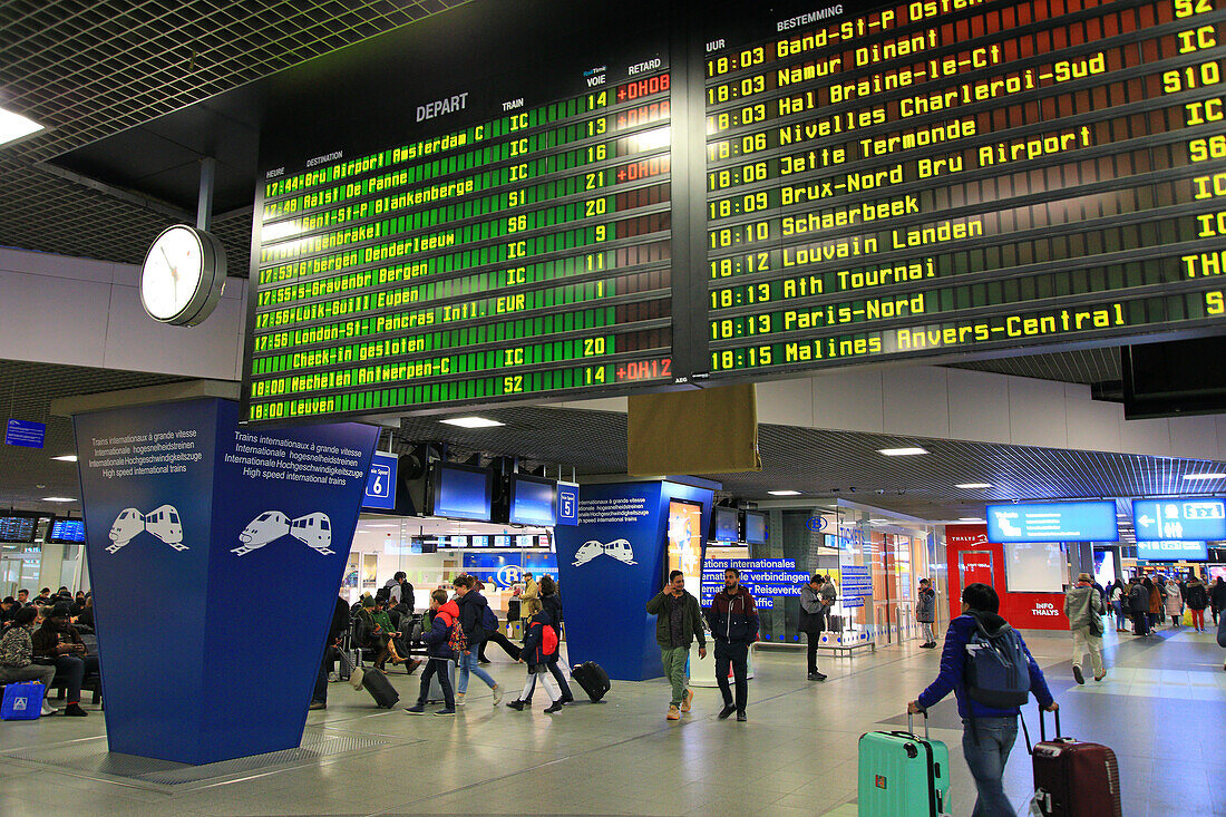 Belgium,Brussels. Bruxelles-Midi railway station