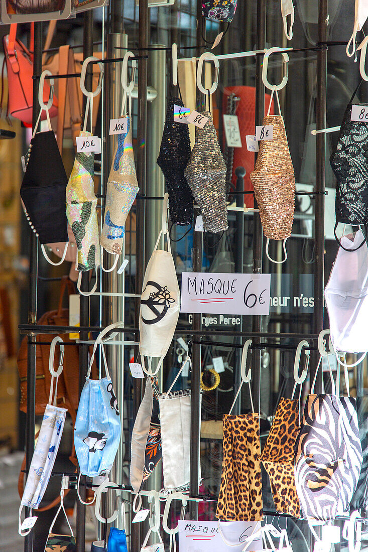 Coronavirus pandemic,sale of masks in a shop