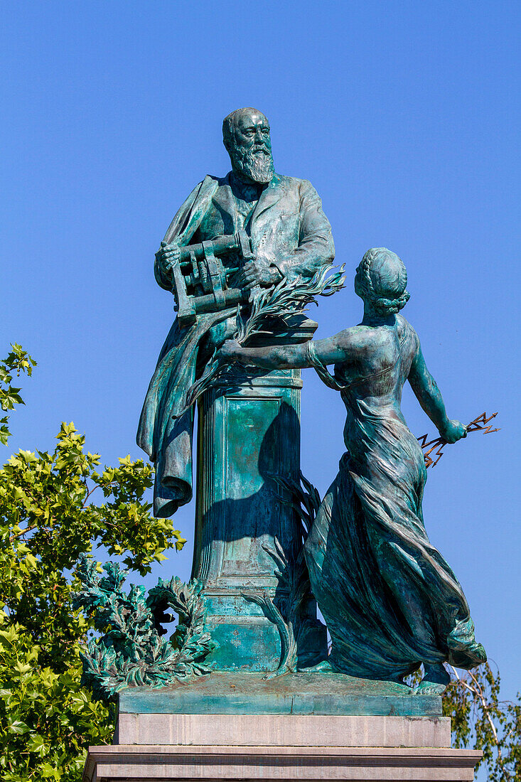 Europe,Belgium,Liege. Zenobe Gramme statue