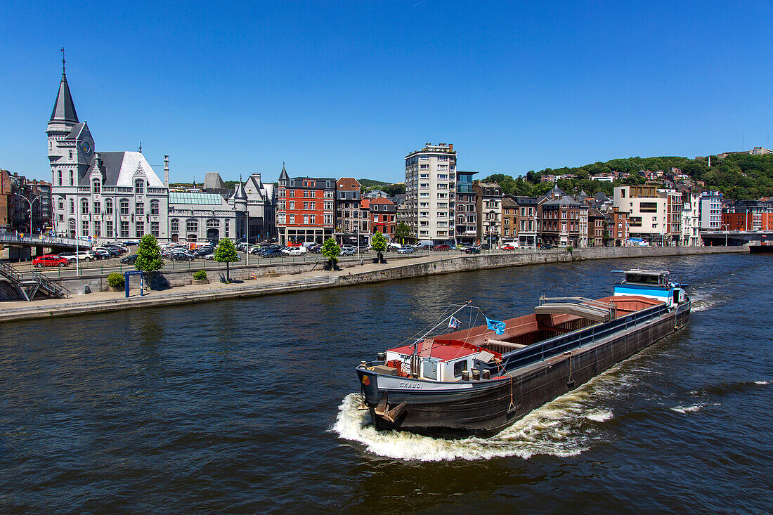 Europe,Belgium,Liege. Meuse River. Old Post