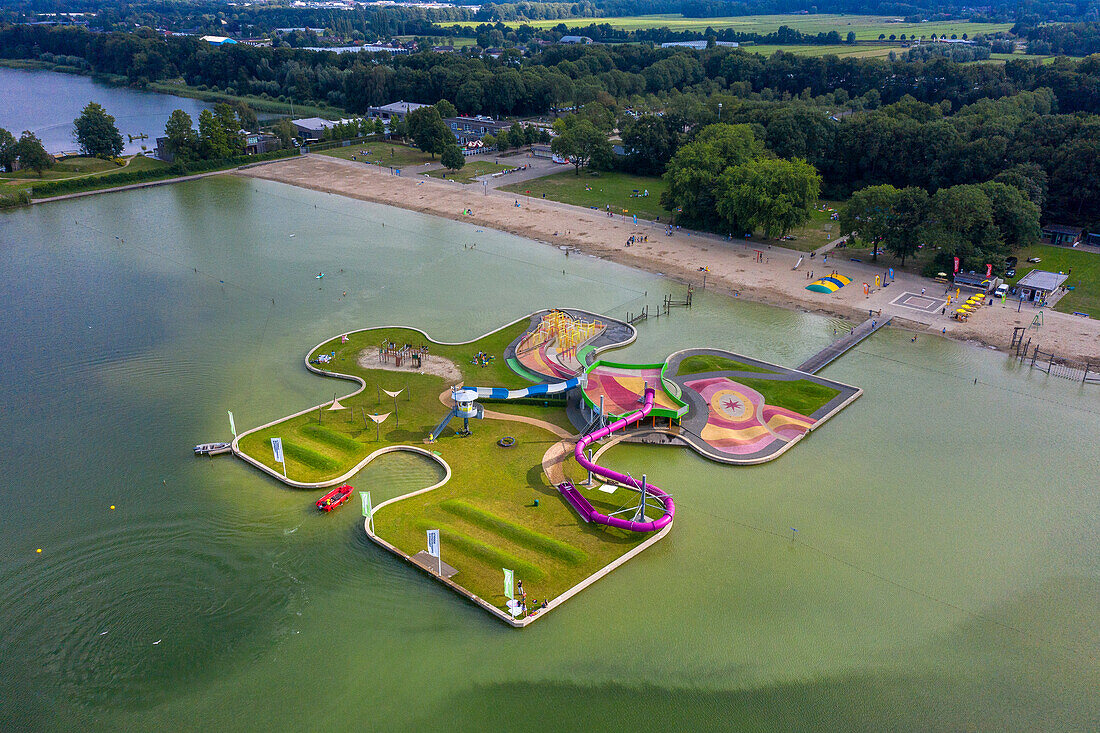 Europe,Nederlands. Molenpolder,Utrecht,Maarsseveense. Island in the shape of a puzzle piece