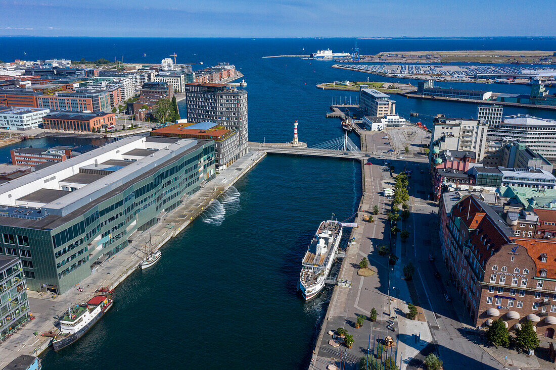 Europa,Skandinavien,Schweden. Schonen. Malmoe. Inre Hamnen Hafen. Malmöer Leuchtturm