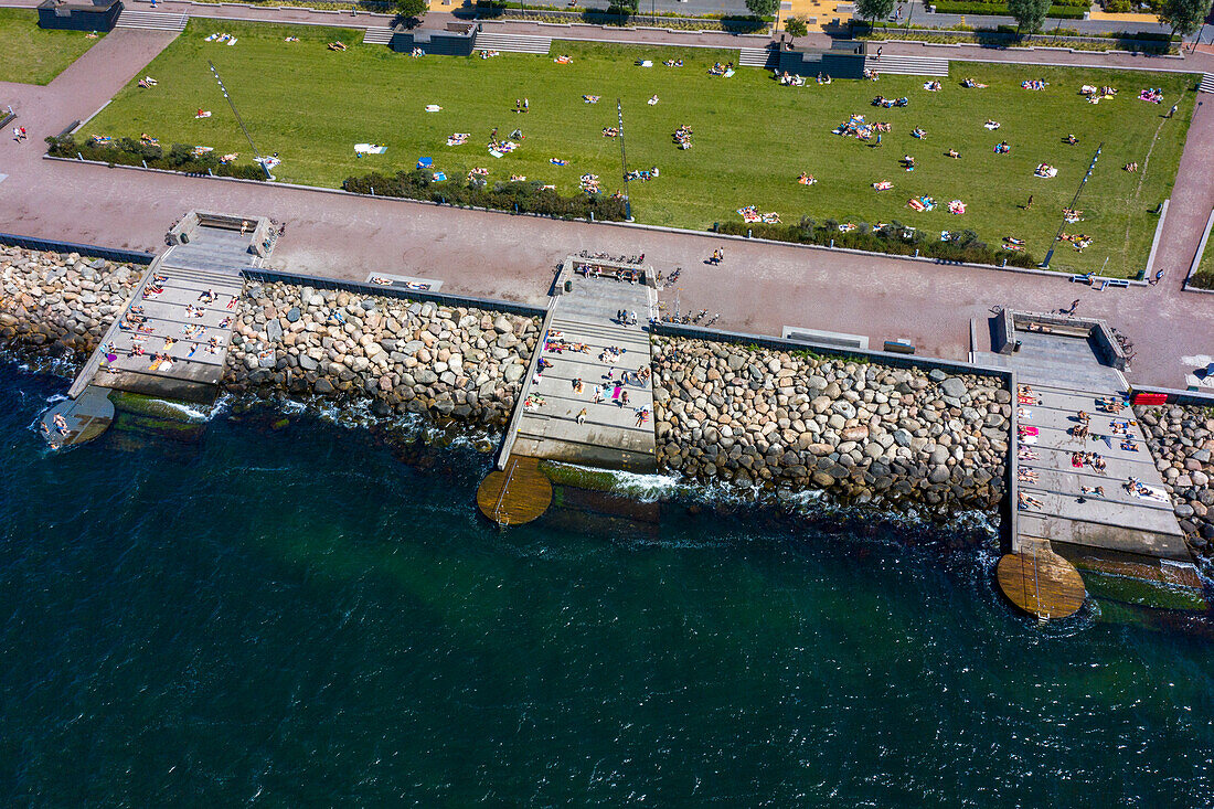 Europe,Scandinavia,Sweden. Skania. Malmoe. Scaniaparken Park. Vaestra Hamnen district